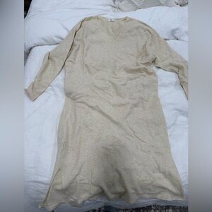 Mango Cream V-Neck Sweater Dress size M